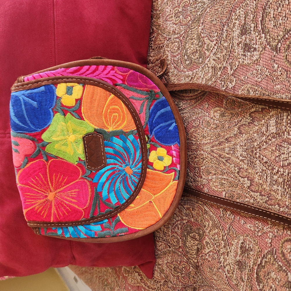 Colorful Floral Embroidered Women's Bag